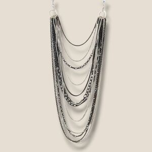 Chic Layered Black and Silver Necklace